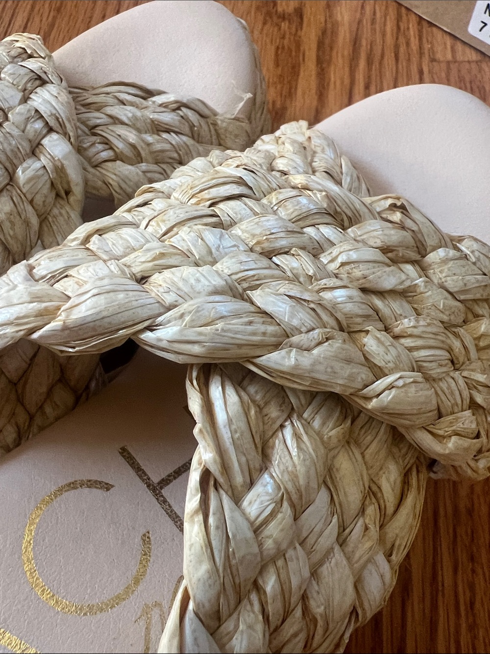 Beach by Matisse Natural Woven Rafia Braided Platform Slide Sandals 7 New in Box - Picture 8 of 8